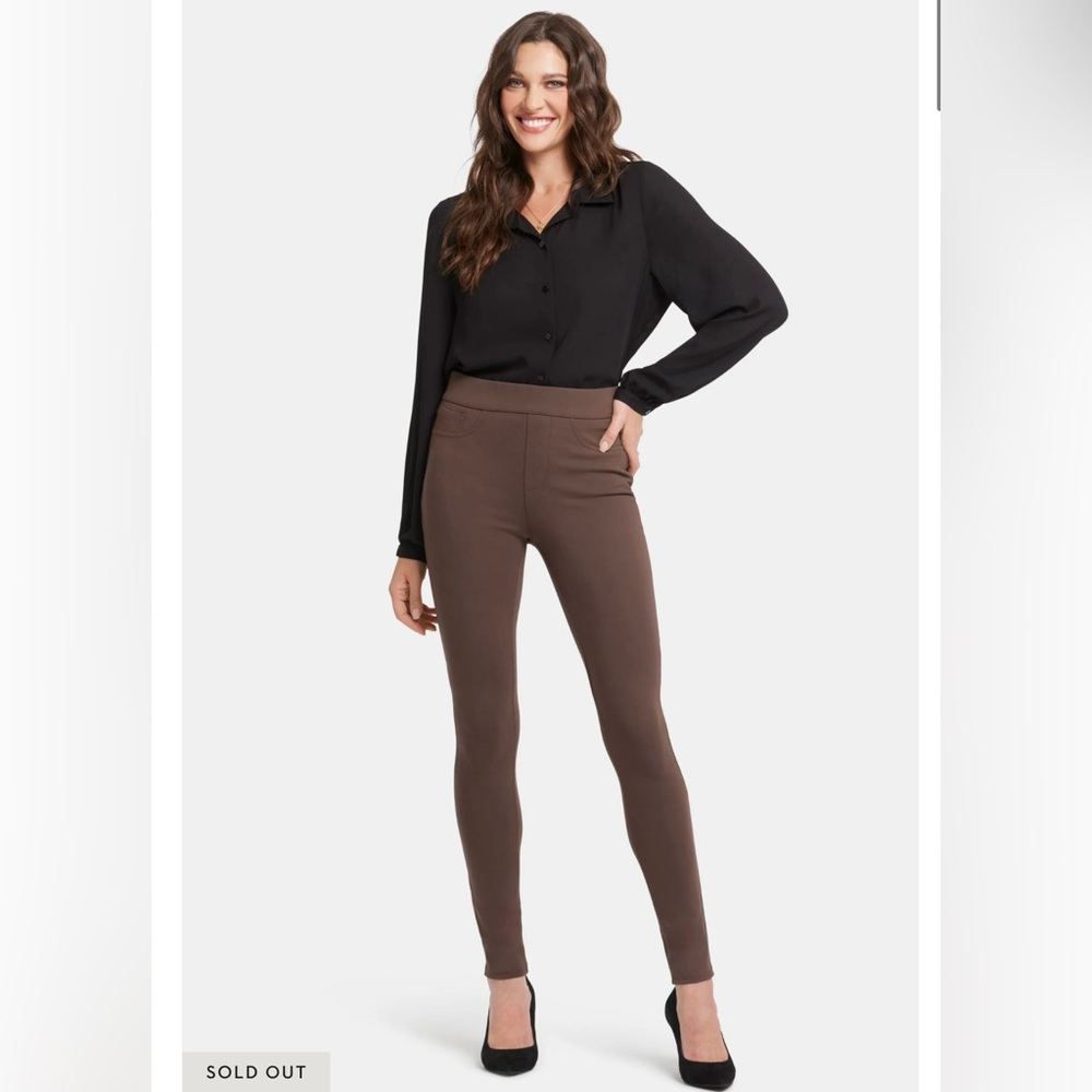 NYDJ Sculpt-Her Modern Legging Pants Coffee Bean Pull On Stretch Women’s S - Picture 2 of 15